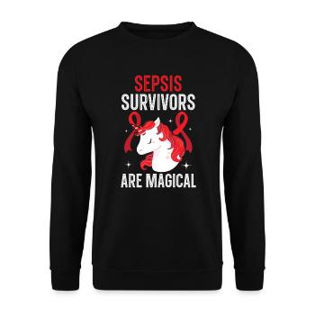 Les survivants de la septicémie sont une licorne magique Sepsis - Sweat-shirt Unisexe - noir - Devant - Alina (178cm) & Michal (187cm)
