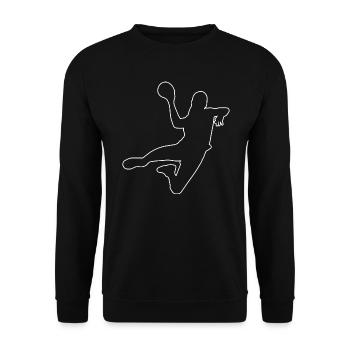 Handballspielen Herren Handballer Handball - Unisex Pullover - Schwarz - Vorne - Alina (178cm) & Michal (187cm)