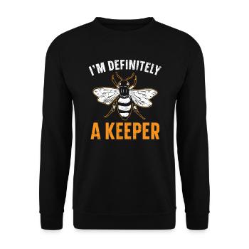 Ich bin definitiv ein Keeper Bee Imker Imker Imkerei - Unisex Pullover - Schwarz - Vorne - Alina (178cm) & Michal (187cm)