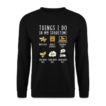 Ce que je fais dans mon temps libre Apiculteur Apiculture - Sweat-shirt Unisexe - noir - Devant - Alina (178cm) & Michal (187cm)