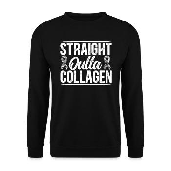 Straight Outta Kollagen Ehlers-Danlos EDS HSD - Unisex Pullover - Schwarz - Vorne - Alina (178cm) & Michal (187cm)