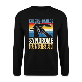 Ehlers-Danlos-Syndrom Bandenzeichen EDS HSD - Unisex Pullover - Schwarz - Vorne - Alina (178cm) & Michal (187cm)