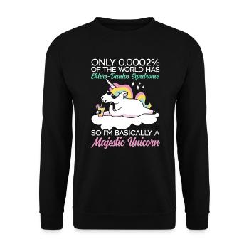 Einhornliebhaber Ehlers-Danlos EDS und HSD Awareness - Unisex Pullover - Schwarz - Vorne - Alina (178cm) & Michal (187cm)