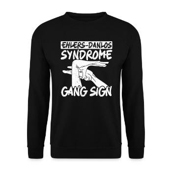 Ehlers-Danlos-Syndrom Bandenzeichen EDS HSD - Unisex Pullover - Schwarz - Vorne - Alina (178cm) & Michal (187cm)