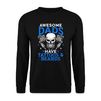 Awesome Dads Have Tattoos And Beards Best Daddy - Unisex Sweatshirt - black - Front - Alina (178cm) & Michal (187cm)