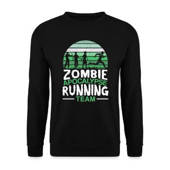 Zombie Apocalypse Running Team Halloween - Unisex Pullover - Schwarz - Vorne - Alina (178cm) & Michal (187cm)