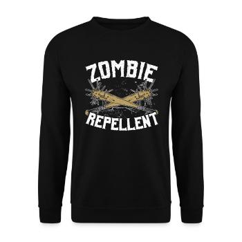 Zombie répulsif Happy Halloween Trick ou Traitement - Sweat-shirt Unisexe - noir - Devant - Alina (178cm) & Michal (187cm)