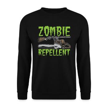 Zombie répulsif Happy Halloween Trick ou Traitement - Sweat-shirt Unisexe - noir - Devant - Alina (178cm) & Michal (187cm)