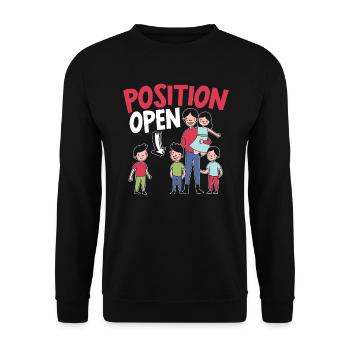 Position Open Single Dad Fatherhood Fathers Day - Unisex Sweatshirt - black - Front - Alina (178cm) & Michal (187cm)