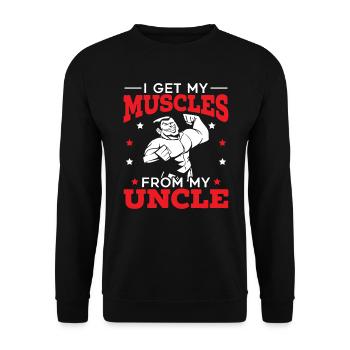 Je reçois mes muscles de mon oncle meilleur oncle de tous les temps - Sweat-shirt Unisexe - noir - Devant - Alina (178cm) & Michal (187cm)