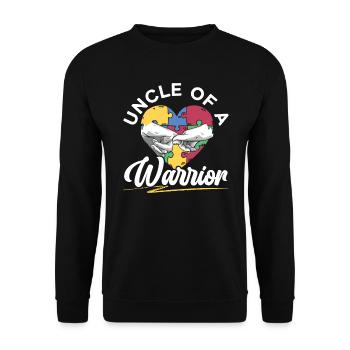 Oncle d’un guerrier Oncle Toujours conscience de l’autisme - Sweat-shirt Unisexe - noir - Devant - Alina (178cm) & Michal (187cm)