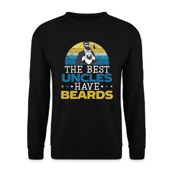Les meilleurs oncles ont des barbes Barbu Oncle - Sweat-shirt Unisexe - noir - Devant - Alina (178cm) & Michal (187cm)