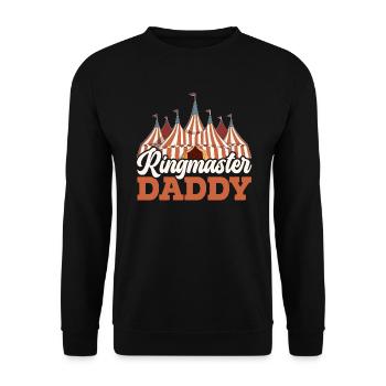 Ringmaster Daddy Circus Event Best Dad Ever - Unisex Sweatshirt - black - Front - Alina (178cm) & Michal (187cm)