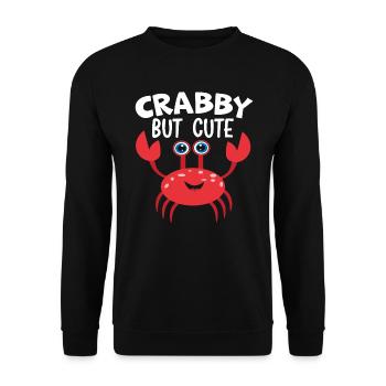 Crabby But Cute Crabulous Crab Whisperer - Unisex Sweatshirt - black - Front - Alina (178cm) & Michal (187cm)