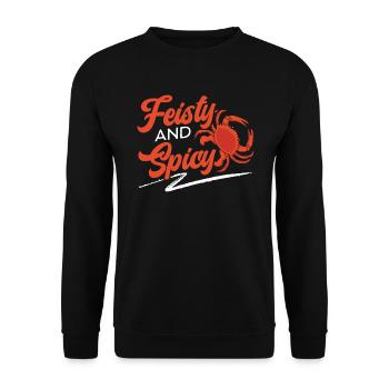 Lebhafter und würziger Krabben-Krabben-Flüsterer - Unisex Pullover - Schwarz - Vorne - Alina (178cm) & Michal (187cm)