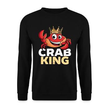 Crab King Crabulous Crabby Crab Whisperer - Unisex Sweatshirt - black - Front - Alina (178cm) & Michal (187cm)