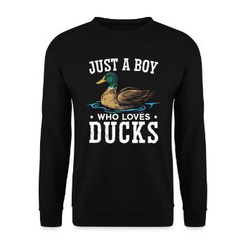 Just A Boy Who Loves Ducks Duckling Duck Lover - Unisex Sweatshirt - black - Front - Alina (178cm) & Michal (187cm)