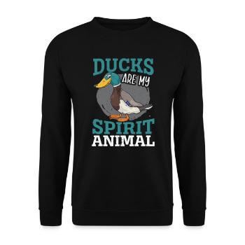 Enten sind mein Geist Tier Entenente Liebhaber - Unisex Pullover - Schwarz - Vorne - Alina (178cm) & Michal (187cm)