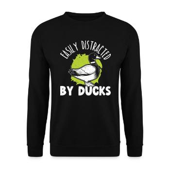 Facilement distrait par duck duckling duck lover - Sweat-shirt Unisexe - noir - Devant - Alina (178cm) & Michal (187cm)