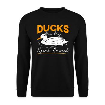 Enten sind mein Geist Tier Entenente Liebhaber - Unisex Pullover - Schwarz - Vorne - Alina (178cm) & Michal (187cm)