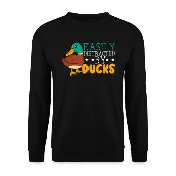 Facilement distrait par duck duckling duck lover - Sweat-shirt Unisexe - noir - Devant - Alina (178cm) & Michal (187cm)