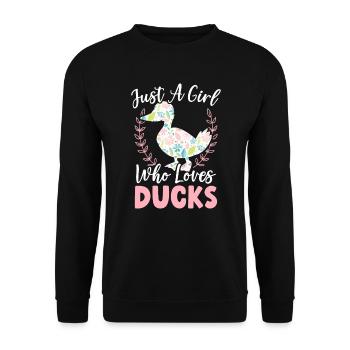 Juste une fille qui aime les canards Duckling Duck Lover - Sweat-shirt Unisexe - noir - Devant - Alina (178cm) & Michal (187cm)