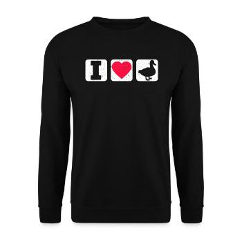 I Love Ducks Duckling Duck Lover Bird Waterfowl - Unisex Sweatshirt - black - Front - Alina (178cm) & Michal (187cm)