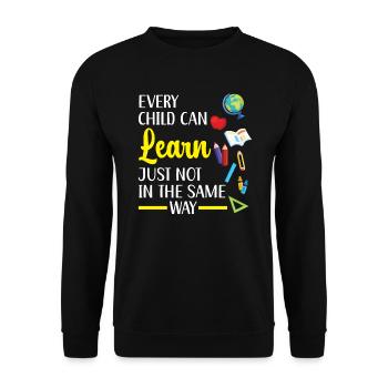 Chaque enfant peut apprendre de la même manière que - Sweat-shirt Unisexe - noir - Devant - Alina (178cm) & Michal (187cm)