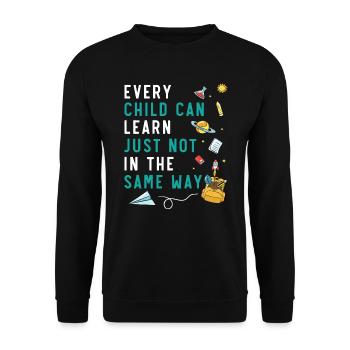 Chaque enfant peut apprendre de la même manière que - Sweat-shirt Unisexe - noir - Devant - Alina (178cm) & Michal (187cm)