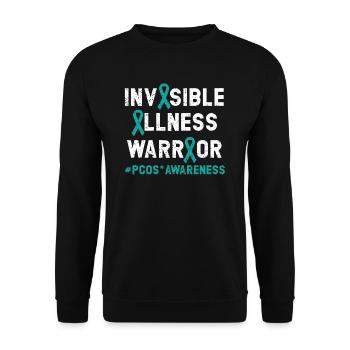 Invisible Illness Warrior PCOS Monat des Bewusstseins - Unisex Pullover - Schwarz - Vorne - Alina (178cm) & Michal (187cm)