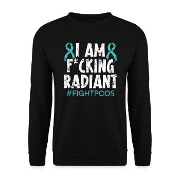 I Am Radiant Polycystic Ovary Syndrome Warrior - Unisex Sweatshirt - black - Front - Alina (178cm) & Michal (187cm)