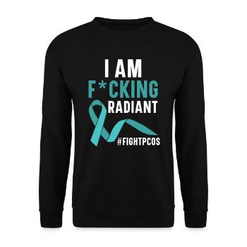 I Am Radiant Polycystic Ovary Syndrome Warrior - Unisex Sweatshirt - black - Front - Alina (178cm) & Michal (187cm)