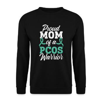 Mutter eines PCOS Warrior Polyzystischen Ovarialsyndroms - Unisex Pullover - Schwarz - Vorne - Alina (178cm) & Michal (187cm)