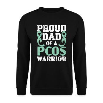 Vater eines PCOS Warrior Polyzystischen Ovarialsyndroms - Unisex Pullover - Schwarz - Vorne - Alina (178cm) & Michal (187cm)