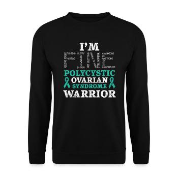 I'm Fine Polycystic Ovary Syndrome Warrior PCOS - Unisex Sweatshirt - black - Front - Alina (178cm) & Michal (187cm)