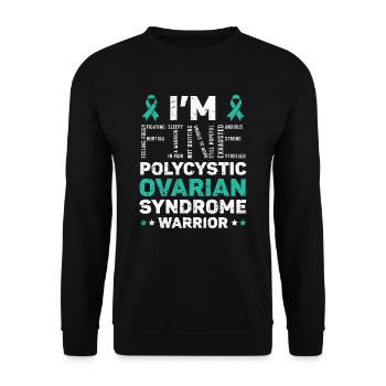 I'm Fine Polycystic Ovary Syndrome Warrior PCOS - Unisex Sweatshirt - black - Front - Alina (178cm) & Michal (187cm)