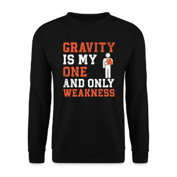 La gravité est ma seule et unique faiblesse main cassée - Sweat-shirt Unisexe - noir - Devant - Alina (178cm) & Michal (187cm)