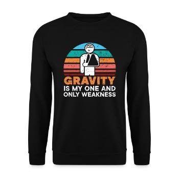La gravité est ma seule et unique faiblesse main cassée - Sweat-shirt Unisexe - noir - Devant - Alina (178cm) & Michal (187cm)