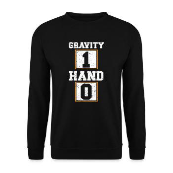 Gravity 1 Hand 0 Broken Hand Injury Recovery - Unisex Sweatshirt - black - Front - Alina (178cm) & Michal (187cm)