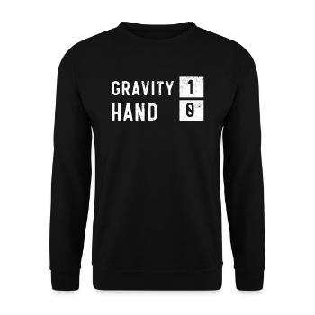 Gravity 1 Hand 0 Broken Hand Injury Recovery - Unisex Sweatshirt - black - Front - Alina (178cm) & Michal (187cm)