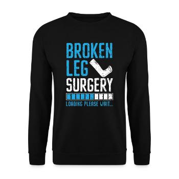 Gebrochene Beinchirurgie Belastung Verletzung Wiederherstellung Reha - Unisex Pullover - Schwarz - Vorne - Alina (178cm) & Michal (187cm)