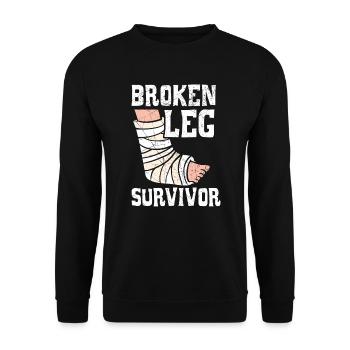 Rehabilitation der Rehabilitation von gebrochenen Beinüberlebenden - Unisex Pullover - Schwarz - Vorne - Alina (178cm) & Michal (187cm)