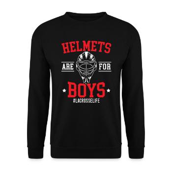 Helme sind für Jungen Lacrosse Torwart Sport - Unisex Pullover - Schwarz - Vorne - Alina (178cm) & Michal (187cm)