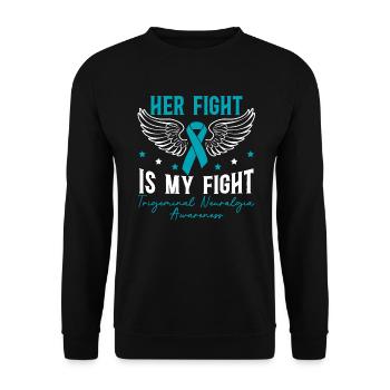 Son combat est mon combat De névralgie du trijumeau - Sweat-shirt Unisexe - noir - Devant - Alina (178cm) & Michal (187cm)