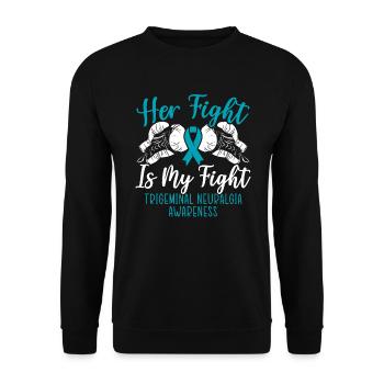 Son combat est mon combat De névralgie du trijumeau - Sweat-shirt Unisexe - noir - Devant - Alina (178cm) & Michal (187cm)