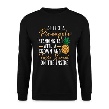 Pineapple Lover Hello Summer Tropical Fruit - Unisex Sweatshirt - black - Front - Alina (178cm) & Michal (187cm)