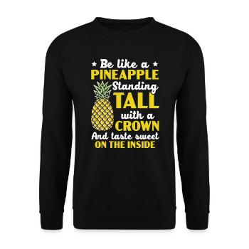 Pineapple Lover Hello Summer Tropical Fruit - Unisex Sweatshirt - black - Front - Alina (178cm) & Michal (187cm)