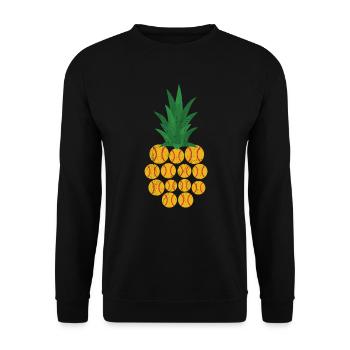 Pineapple Lover Hello Summer Softball Player - Unisex Sweatshirt - black - Front - Alina (178cm) & Michal (187cm)