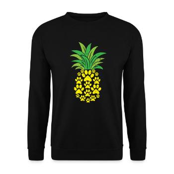 Ananas Liebhaber Hallo Sommer Katze Hund Tier - Unisex Pullover - Schwarz - Vorne - Alina (178cm) & Michal (187cm)