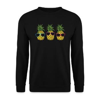 Pineapple Lover Hello Summer Tropical Fruit - Unisex Sweatshirt - black - Front - Alina (178cm) & Michal (187cm)